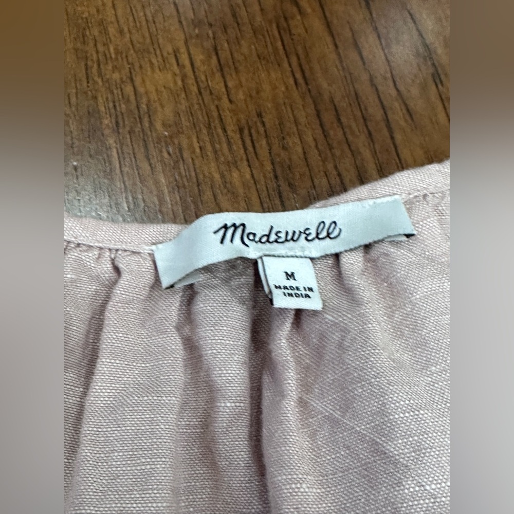 Madewell Lorelei Linen Blend Mini Dress Blush Pink Cottagecore Soft Girl - Picture 9 of 10